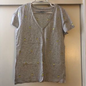 Women’s Merona Heather Grey Lemon Tee L